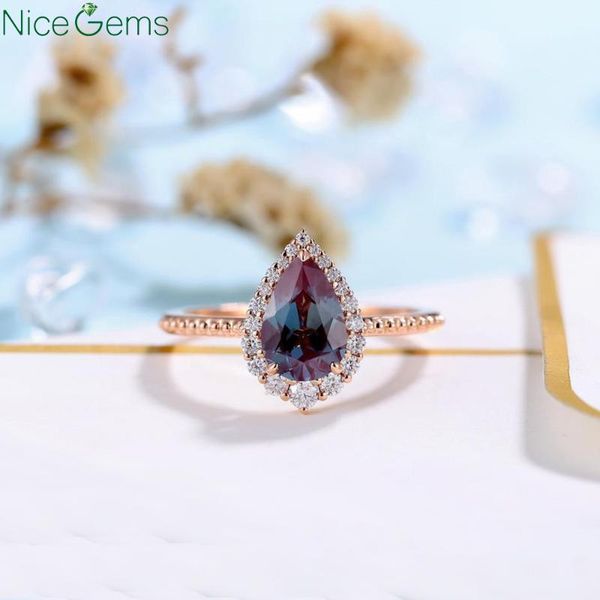 cluster rings nicegems solid14k rose gold alexandrite engagement ring pear cut bridal vintage with moissanit accent art deco, Golden;silver
cluster rings nicegems solid14k rose gold alexandrite engagement ring pear cut bridal vintage with moissanit accent art deco, Golden;silver