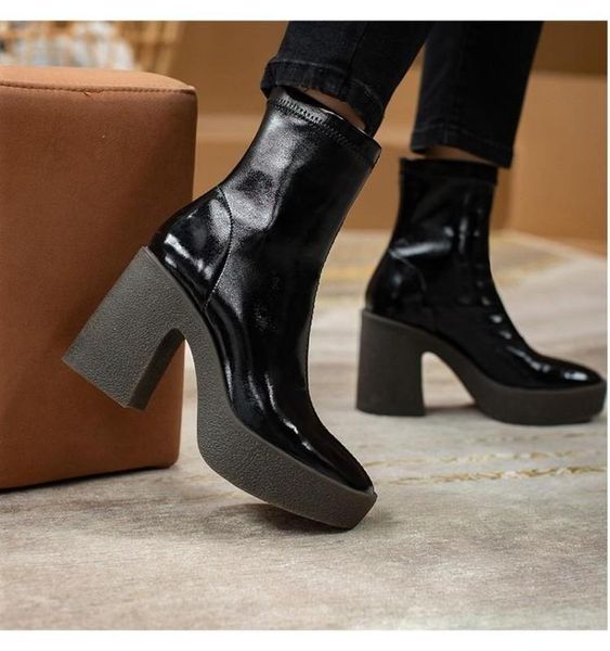 boots 2021 est platform patent leather short stretch fashion women's high heels shoes motorcycle booties designer brand, Black
boots 2021 est platform patent leather short stretch fashion women's high heels shoes motorcycle booties designer brand, Black