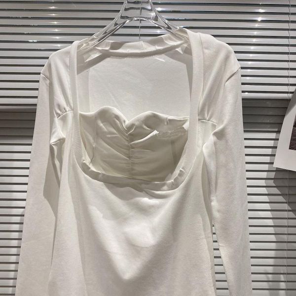 2021 Spring Newly Arrived Solid Color Long Square Collar Sleeve Attached Elastic Temperament Bottomed Women's T-shirt 1p4c, White
2021 Spring Newly Arrived Solid Color Long Square Collar Sleeve Attached Elastic Temperament Bottomed Women's T-shirt 1p4c, White
