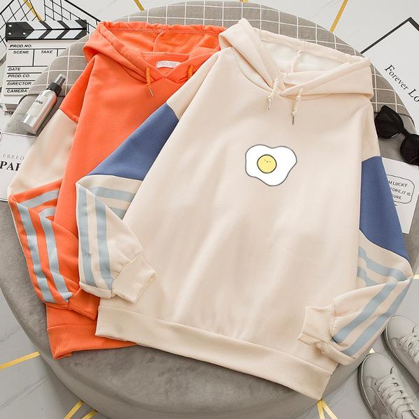 women's hoodies & sweatshirts autumn fashion korean kawaii cartoon omelette casual contrast color hooded long sleeve harajuku streetwea, Black
women's hoodies & sweatshirts autumn fashion korean kawaii cartoon omelette casual contrast color hooded long sleeve harajuku streetwea, Black