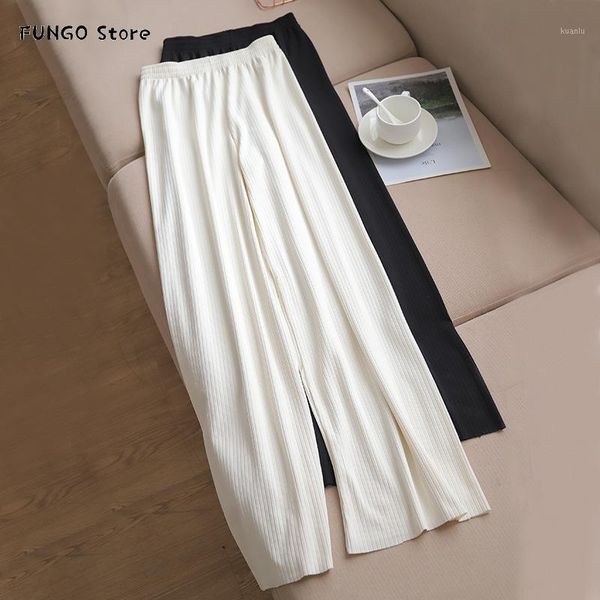 women's pants & capris 2021 wide-leg waist full-lenth loose white black casual long ice silk women trousers, Black;white
women's pants & capris 2021 wide-leg waist full-lenth loose white black casual long ice silk women trousers, Black;white