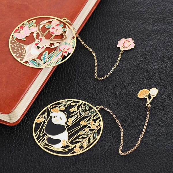 1pc chinese style retro deer/panda pattern bookmark pendant hollow out pagination metal bookmark gift school stationery supplies
1pc chinese style retro deer/panda pattern bookmark pendant hollow out pagination metal bookmark gift school stationery supplies
