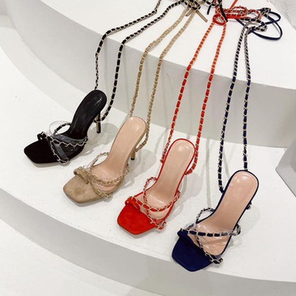 dress shoes 2021 summer european and american metal chain square toe stiletto high heel roman strap fashion outer wear sandals, Black
dress shoes 2021 summer european and american metal chain square toe stiletto high heel roman strap fashion outer wear sandals, Black