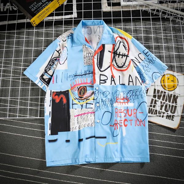 men's casual shirts summer men beach shirt cartoons print short sleeve lapel button leisure hawaiian harajuku 2021 streetwear camisas, White;black
men's casual shirts summer men beach shirt cartoons print short sleeve lapel button leisure hawaiian harajuku 2021 streetwear camisas, White;black