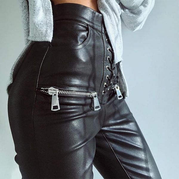 women's pants & capris kywommnz bandage zipper pu splicing trousers, women slim thin high waist, elasticity tight pants, autumn winter, Black;white
women's pants & capris kywommnz bandage zipper pu splicing trousers, women slim thin high waist, elasticity tight pants, autumn winter, Black;white