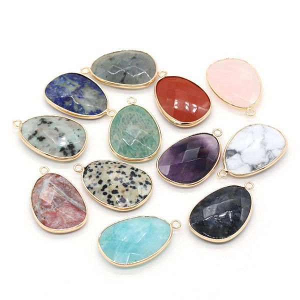 charms 23x34mm natural lapis lazuli amethyst rose quartz speckled stone pendants faceted single hole for jewelry making necklace, Bronze;silver
charms 23x34mm natural lapis lazuli amethyst rose quartz speckled stone pendants faceted single hole for jewelry making necklace, Bronze;silver