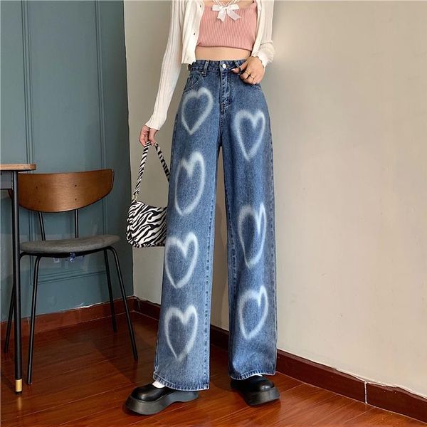 women's jeans women harajuku streetwear loose wide leg pants cotton vintage washed straight cowboy love printed denim trousers female, Blue
women's jeans women harajuku streetwear loose wide leg pants cotton vintage washed straight cowboy love printed denim trousers female, Blue