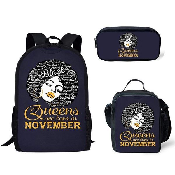 school bags 2021 3pcs set for children black queen african girls printing backpack kids primary book bag softback
school bags 2021 3pcs set for children black queen african girls printing backpack kids primary book bag softback