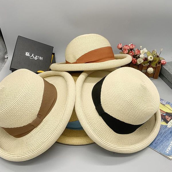 wide brim hats 2021amazon good style korean hepburn sunscreen dome female curling warp knitting satin summer art straw hat, Blue;gray
wide brim hats 2021amazon good style korean hepburn sunscreen dome female curling warp knitting satin summer art straw hat, Blue;gray
