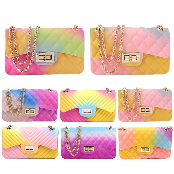 cross body 2021 fashion women ladies jelly chain bag women's rainbow pvc shoulder handbag
cross body 2021 fashion women ladies jelly chain bag women's rainbow pvc shoulder handbag