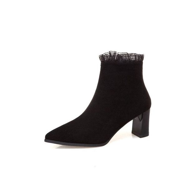 boots fashion plus velvet warm ankle women autumn winter chunky heel booties femmes bottes pointed toe suede ladies shoes, Black
boots fashion plus velvet warm ankle women autumn winter chunky heel booties femmes bottes pointed toe suede ladies shoes, Black