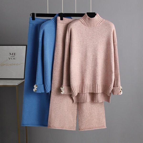 women's two piece pants thick winter woman sweater tracksuits wide leg set 2 pieces warm clothing sets knitted straight suits 2022, White
women's two piece pants thick winter woman sweater tracksuits wide leg set 2 pieces warm clothing sets knitted straight suits 2022, White