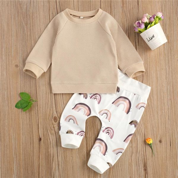 clothing sets born baby boys girls 2-piece outfit long sleeve knitting pullover +rainbow printed pants lovely spring, White
clothing sets born baby boys girls 2-piece outfit long sleeve knitting pullover +rainbow printed pants lovely spring, White