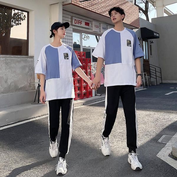women's t-shirt 2021 summer collegiate two-piece couples set clothes clothing, White
women's t-shirt 2021 summer collegiate two-piece couples set clothes clothing, White