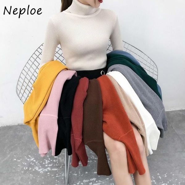 women's sweaters neploe simple fashion high neck slim fit knit pullover solid color all-match long sleeve sweater women 2021 autumn fem, White;black
women's sweaters neploe simple fashion high neck slim fit knit pullover solid color all-match long sleeve sweater women 2021 autumn fem, White;black