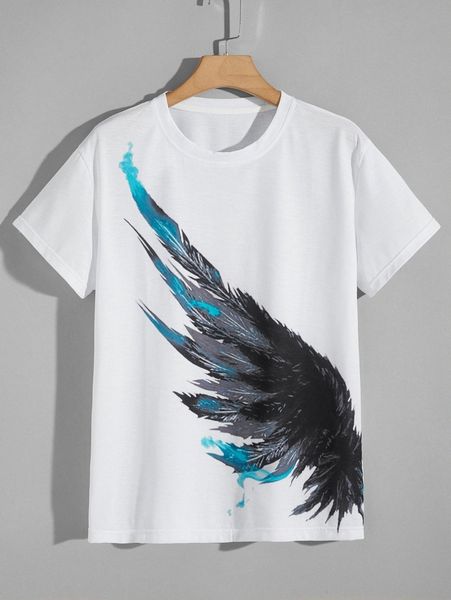 men graphic print short sleeve tee k5ep#, White;black
men graphic print short sleeve tee k5ep#, White;black