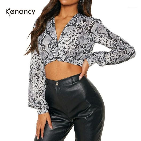 kenancy women casual blouses snake skin print v neck puff sleeves long crop autumn fashion female blusas women's & shirts, White
kenancy women casual blouses snake skin print v neck puff sleeves long crop autumn fashion female blusas women's & shirts, White