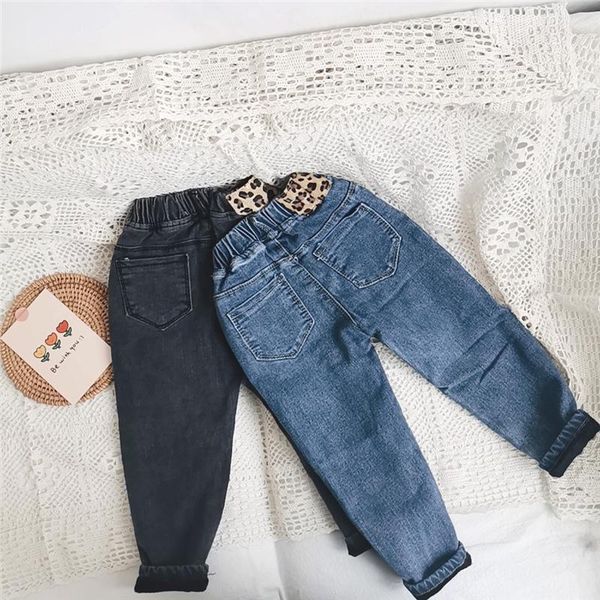 autumn winter arrival girls fashion warm fleece jeans kids thick denim pants, Blue