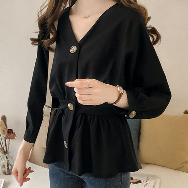 fashion woman v neck blouses ladies elegant long sleeve slim button shirt autumn kimono ruffled polyester hem shirts 2021, White
fashion woman v neck blouses ladies elegant long sleeve slim button shirt autumn kimono ruffled polyester hem shirts 2021, White