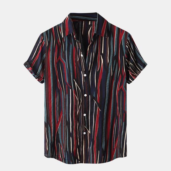 men's casual shirts men fashion short sleeve striped shirt summer lapel buttons for turn-down collar camisas, White;black
men's casual shirts men fashion short sleeve striped shirt summer lapel buttons for turn-down collar camisas, White;black