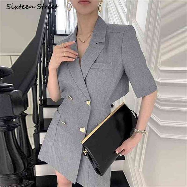 elegant gray dress woman double breasted notched collar vestido female korean business party es clothing 210603, Black;gray
elegant gray dress woman double breasted notched collar vestido female korean business party es clothing 210603, Black;gray