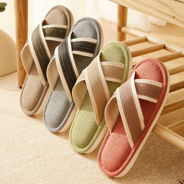 slippers women home casual cross bedroom couples flax shoes spring summer breathable non-slip simplicity ladies slides, Black
slippers women home casual cross bedroom couples flax shoes spring summer breathable non-slip simplicity ladies slides, Black