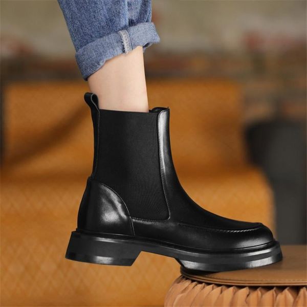 boots winter women cow leather splicing stretch fabric retro shoes round toe slip-on platform and flat with item no.&2410, Black
boots winter women cow leather splicing stretch fabric retro shoes round toe slip-on platform and flat with item no.&2410, Black