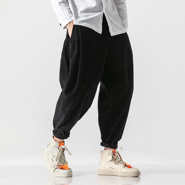 men sinicism store corduroy harem pants 2020 autumn chinese style pants mens solid black sweatpants male loose trousers oversize c0222
men sinicism store corduroy harem pants 2020 autumn chinese style pants mens solid black sweatpants male loose trousers oversize c0222