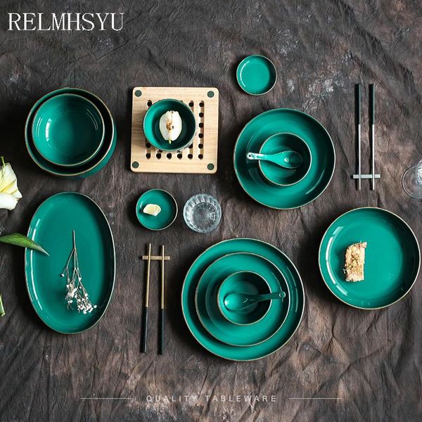 dishes & plates 1pc relmhsyu nordic style ceramic golden inlay household eating fish dinner plate combination soup salad bowl tableware
dishes & plates 1pc relmhsyu nordic style ceramic golden inlay household eating fish dinner plate combination soup salad bowl tableware