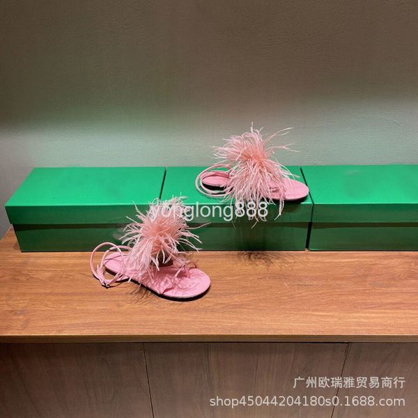 sandals lace up ostrich feather shuttlecock sandals summer fairy style one-line belt flat bottom net red clip toe women's shoes, Black
sandals lace up ostrich feather shuttlecock sandals summer fairy style one-line belt flat bottom net red clip toe women's shoes, Black