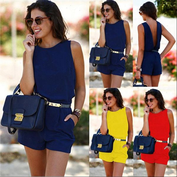 women summer casual sleeveless playsuit ladies elegant chiffon short jumpsuit backless romper overalls 2021 drop shipping, Black;white
women summer casual sleeveless playsuit ladies elegant chiffon short jumpsuit backless romper overalls 2021 drop shipping, Black;white