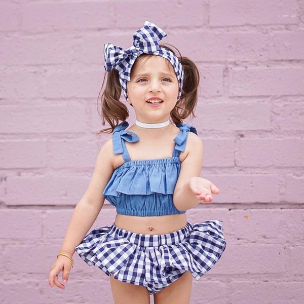 3pcs outfits fashion toddler clothes sets baby girls sling ruffle crop plaid mini skirt headband clothing, White
3pcs outfits fashion toddler clothes sets baby girls sling ruffle crop plaid mini skirt headband clothing, White