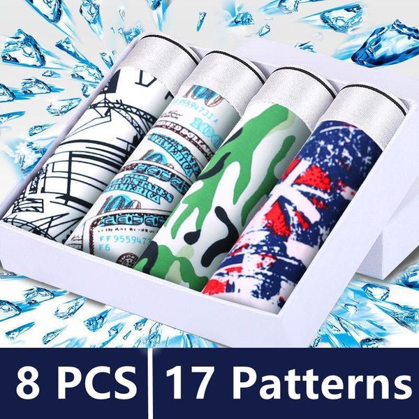 underpants 8pcs men underwear boxer shorts panties summer breathable ultra thin brand print mid waist, Black;white
underpants 8pcs men underwear boxer shorts panties summer breathable ultra thin brand print mid waist, Black;white