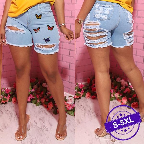 women's shorts summer woman trendy butterfly print ripped denim fashion high waist jeans street hipster clothes s-5xl, White;black
women's shorts summer woman trendy butterfly print ripped denim fashion high waist jeans street hipster clothes s-5xl, White;black