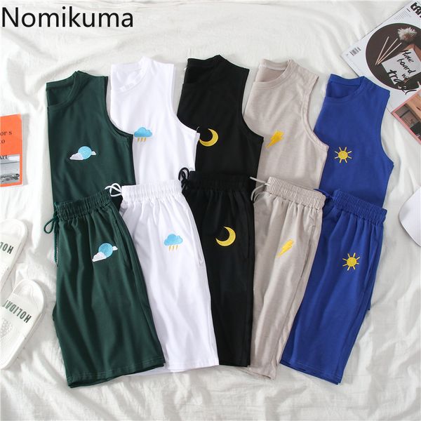 nomikuma new tracksuit women sleeveless t shirt high waist shorts casual fashion sweatsuit korean 2 piece set outfits 3b533 210302, White
nomikuma new tracksuit women sleeveless t shirt high waist shorts casual fashion sweatsuit korean 2 piece set outfits 3b533 210302, White