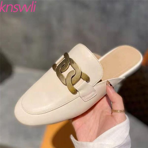 slippers metal buckle flats woman designer brand shoes female round toe genuine leather mules slides loafers women, Black
slippers metal buckle flats woman designer brand shoes female round toe genuine leather mules slides loafers women, Black