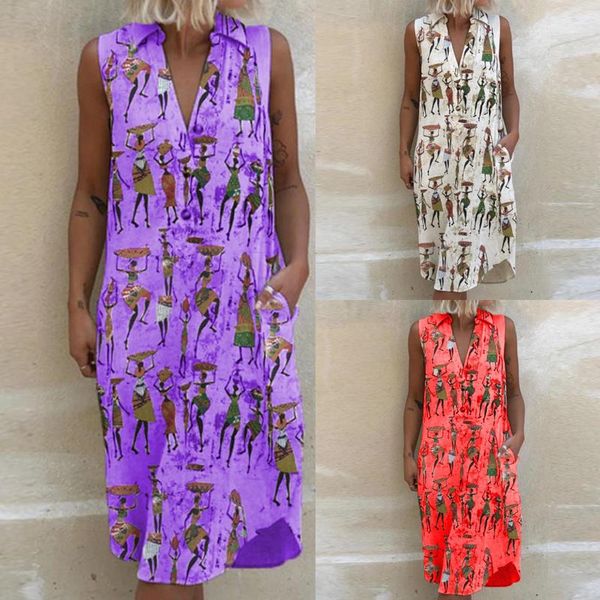 casual dresses fashion women print tank dress summer loose sleeveless vest robe femme été sukienka for 2021, Black;gray
casual dresses fashion women print tank dress summer loose sleeveless vest robe femme été sukienka for 2021, Black;gray