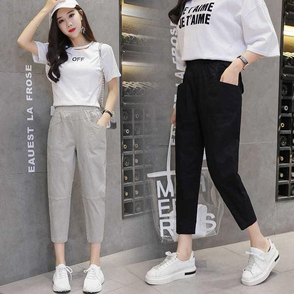 women's pants & capris 2021 spring and summer thin loose korean version slim cotton casual harem, Black;white
women's pants & capris 2021 spring and summer thin loose korean version slim cotton casual harem, Black;white