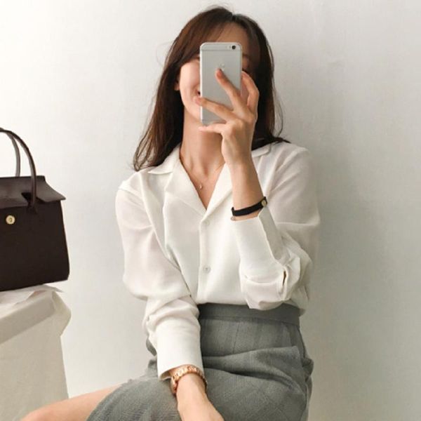 women's blouses & shirts 2021 autumn spring women casual office lady solid white shirt female chiffon long sleeve button clothing
women's blouses & shirts 2021 autumn spring women casual office lady solid white shirt female chiffon long sleeve button clothing