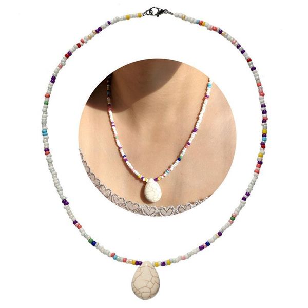 pendant necklaces charm beaded choker necklace boho clavicle stone for women jewelry gifts party dress accessories, Silver
pendant necklaces charm beaded choker necklace boho clavicle stone for women jewelry gifts party dress accessories, Silver