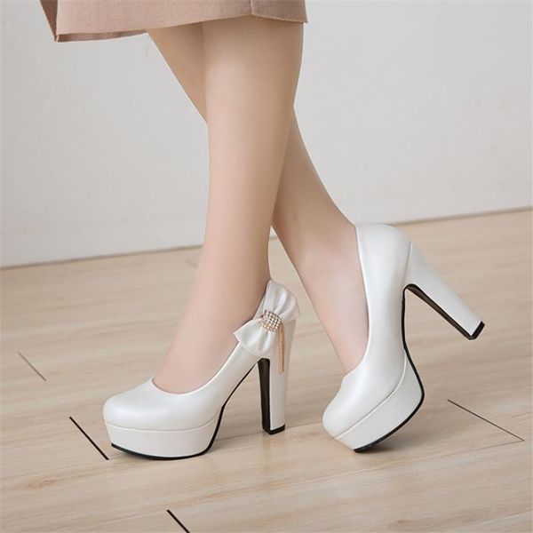 dress shoes 12cm female high heels girl sweet bow thick heel platform party women wedding big size 43, Black
dress shoes 12cm female high heels girl sweet bow thick heel platform party women wedding big size 43, Black