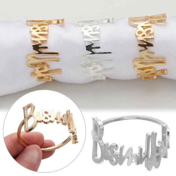 napkin rings 1/6pcs alloy metal letters wedding kitchen gadgets buckle table decoration towel holder
napkin rings 1/6pcs alloy metal letters wedding kitchen gadgets buckle table decoration towel holder