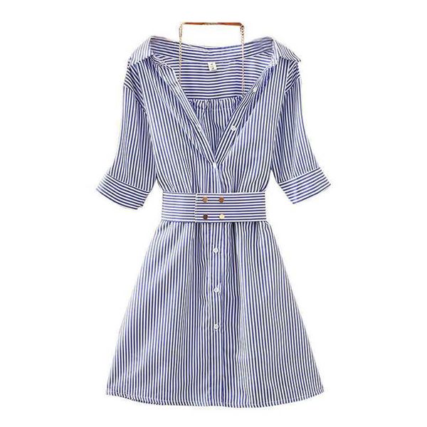 perhaps u blue striped turn down collar shirt dress half sleeve hanging neck faketwopieces midi dress casual match sashes d0901 210529, Black;gray
perhaps u blue striped turn down collar shirt dress half sleeve hanging neck faketwopieces midi dress casual match sashes d0901 210529, Black;gray