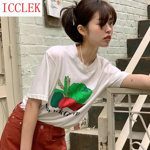 women's t-shirt korean chic summer versatile small fresh round neck pullover loose cartoon letter printed short sleeve, White
women's t-shirt korean chic summer versatile small fresh round neck pullover loose cartoon letter printed short sleeve, White