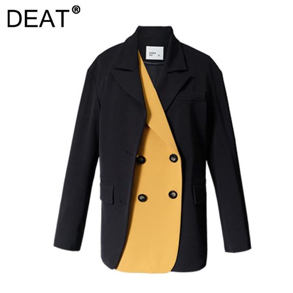 women's suits & blazers deat woman blazer hit color spliced designer notched collar long sleeve casual style loose jacket 2021 korean s, White;black
women's suits & blazers deat woman blazer hit color spliced designer notched collar long sleeve casual style loose jacket 2021 korean s, White;black