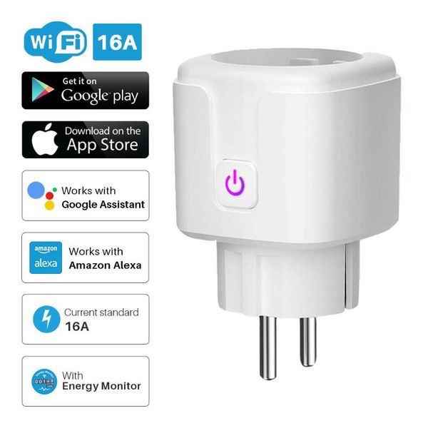smart power plugs plug wifi socket eu/us/uk 16a monitor timing function tuya smartlife app control works with alexa google assistant
smart power plugs plug wifi socket eu/us/uk 16a monitor timing function tuya smartlife app control works with alexa google assistant
