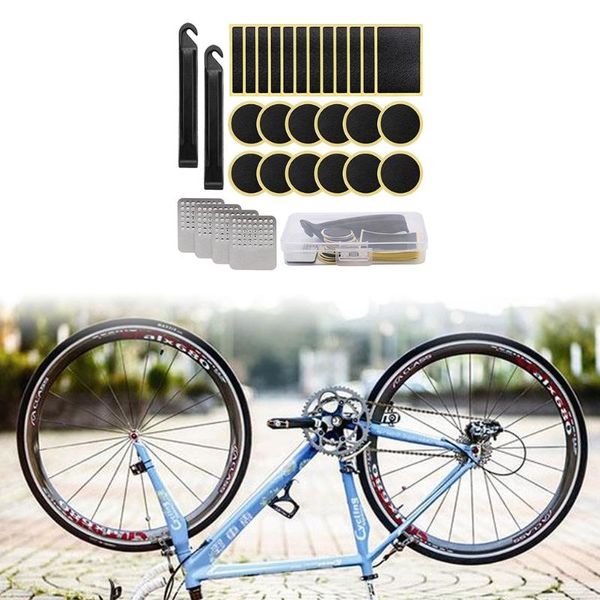tools k4uc bicycle tire repair kit with plastic bike lever glueless patches metal rasp inner tube patching tyre repairing tool
tools k4uc bicycle tire repair kit with plastic bike lever glueless patches metal rasp inner tube patching tyre repairing tool