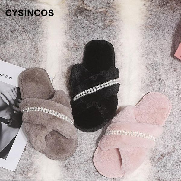 slippers cysincos warm fluffy women faux fur cross indoor floor slides flat soft furry shoes female ladies non slip house, Black
slippers cysincos warm fluffy women faux fur cross indoor floor slides flat soft furry shoes female ladies non slip house, Black