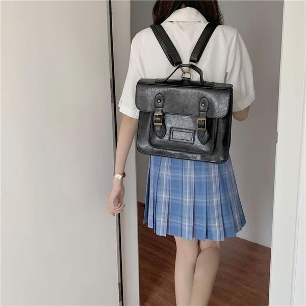 school bags houzhou black leather women japanese preppy style large backpack jk shoulder designer korean handbags
school bags houzhou black leather women japanese preppy style large backpack jk shoulder designer korean handbags