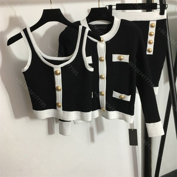 designer women 3 piece suit sweater coat camisole vest crochet mujer wool cardigan dress logo 911 balm / ain brand long sleeve coat sweaters, White;black
designer women 3 piece suit sweater coat camisole vest crochet mujer wool cardigan dress logo 911 balm / ain brand long sleeve coat sweaters, White;black